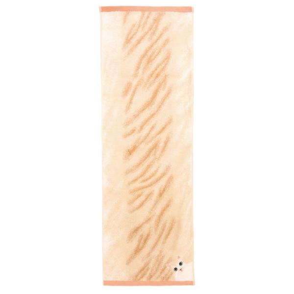 うちのニャンコ 毛並みフェイスタオル フェイスタオル・ハチワレ（クリーム）