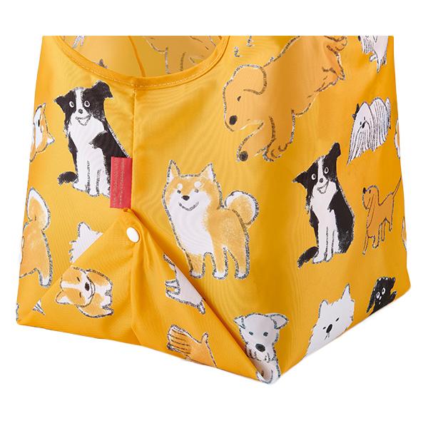デザイナーズジャパン ショッピングバッグ（犬） 測面のボタンを留めるとマチ付きに変えられます。
