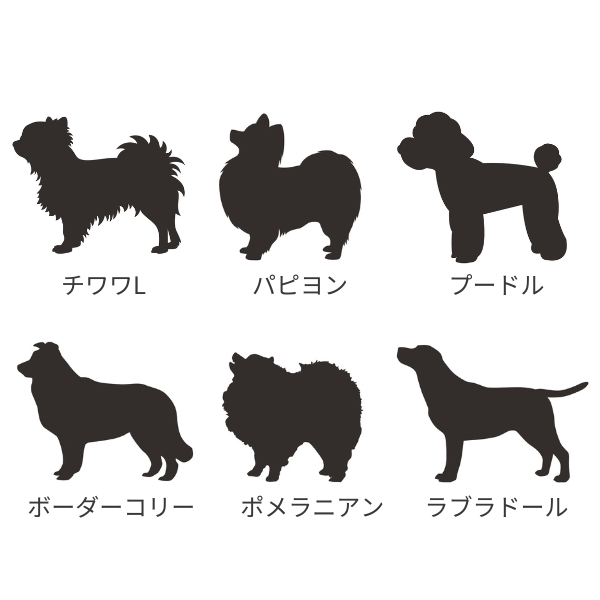 ドッグシルエットステッカー花柄 