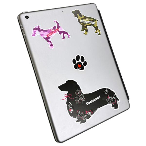 ドッグシルエットステッカー花柄 