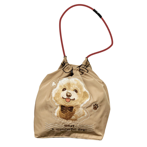 エイトビギンバッグ ドッグ ひもを絞ると巾着型に。/ Sサイズプードル