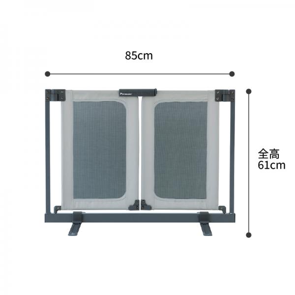 ペットゲートおくだけとおせんぼウォークスルー ライト 組み立ては2ヵ所のスタンドをはめるだけ。工具不要で簡単です。