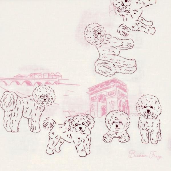 リネン ラヴィハンカチ ビションフリーゼ