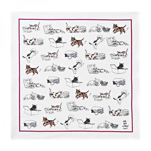 リネン　ラヴィハンカチ　キャット 