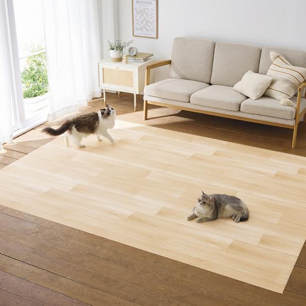 防滑・消臭・防水フローリングマット ベージュ・180×240㎝×厚さ0.08㎝