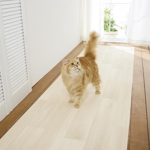 防滑・消臭・防水フローリングマット 廊下敷 ホワイト・80×300cm