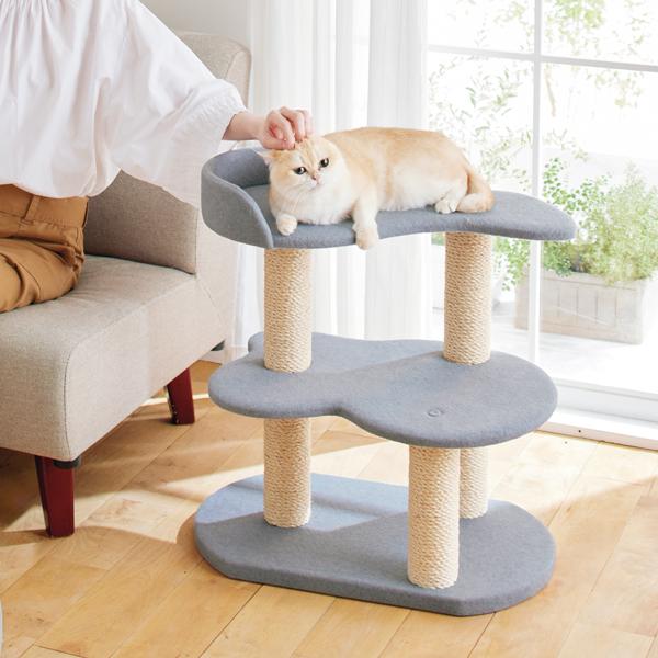 キャットタワー プティ（高さ63cm　据え置き型　日本製　シニア猫　子猫） 