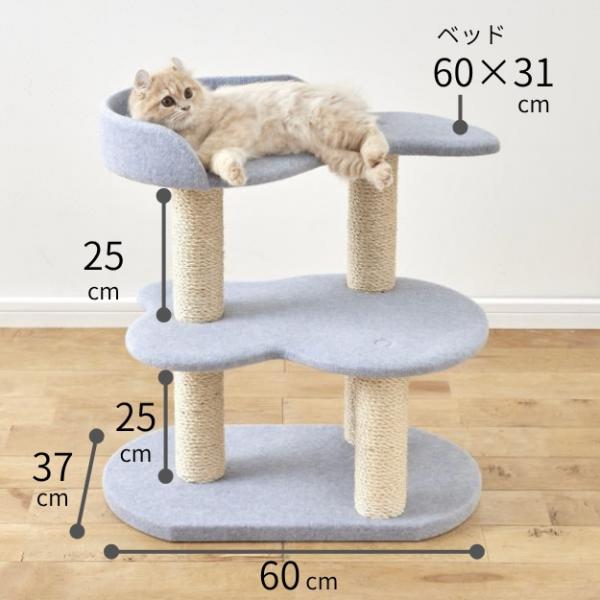 キャットタワー プティ（高さ63cm　据え置き型　日本製　シニア猫　子猫） 