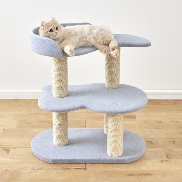 キャットタワー プティ（高さ63cm　据え置き型　日本製　シニア猫　子猫） 