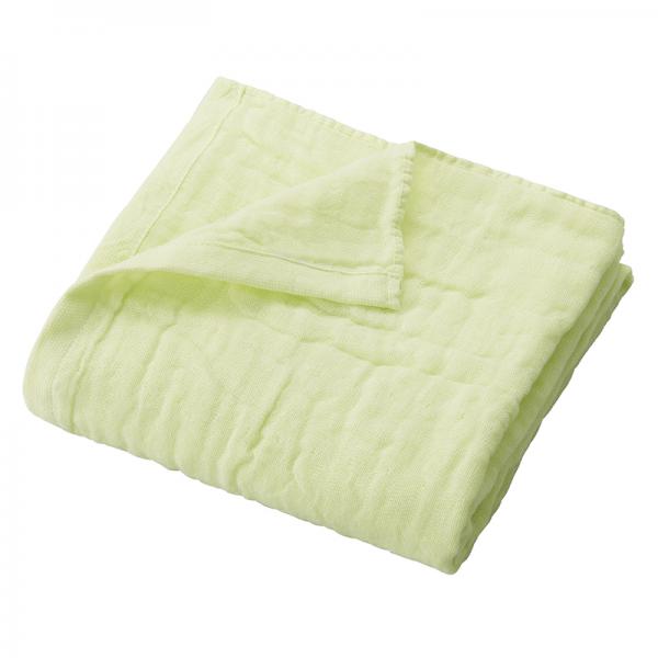 綿１００％の３重ガーゼおくるみタオル グリーン