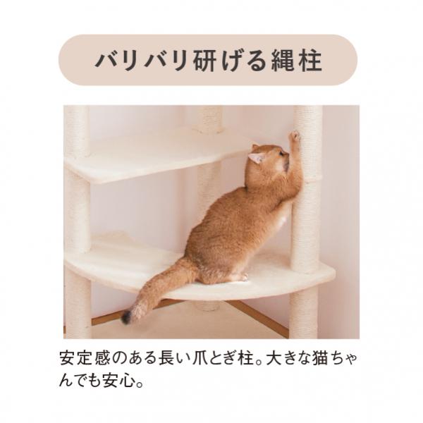 多頭用大きなダブルハンモックタワー（高さ170cm　据え置き型　多頭飼い　大型猫） 