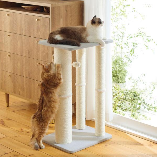 窓辺でまったり日向ぼっこミニタワー ブルーグレー<br>窓際に置いても圧迫感のないサイズ感。