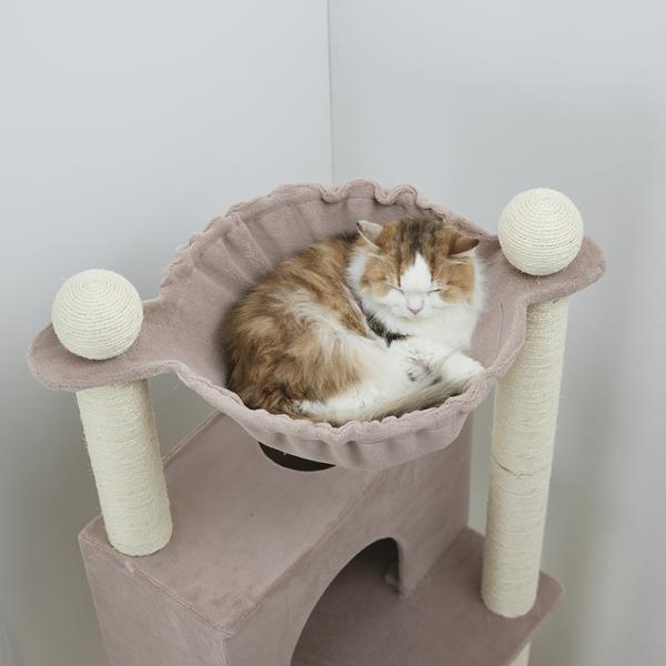 ゆったりハンモックスリムタワー（高さ155cm　据え置き型　スリム　ハウス） 直径40cmのビックサイズのハンモック付き