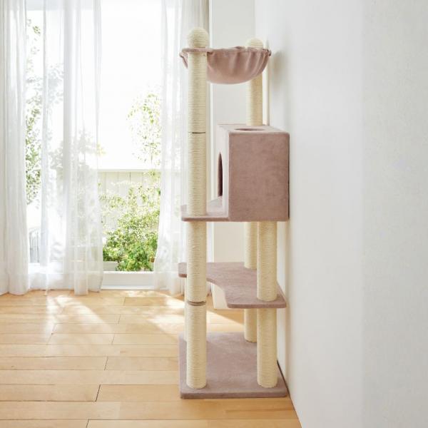 ゆったりハンモックスリムタワー（高さ155cm　据え置き型　スリム　ハウス） 壁にぴったりつけて置ける！