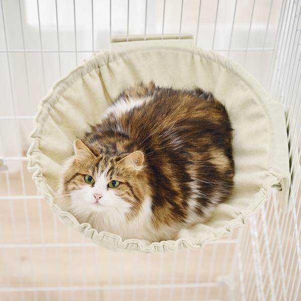 揺れないケージ用ハンモック 直径43cmのゆったりサイズ。