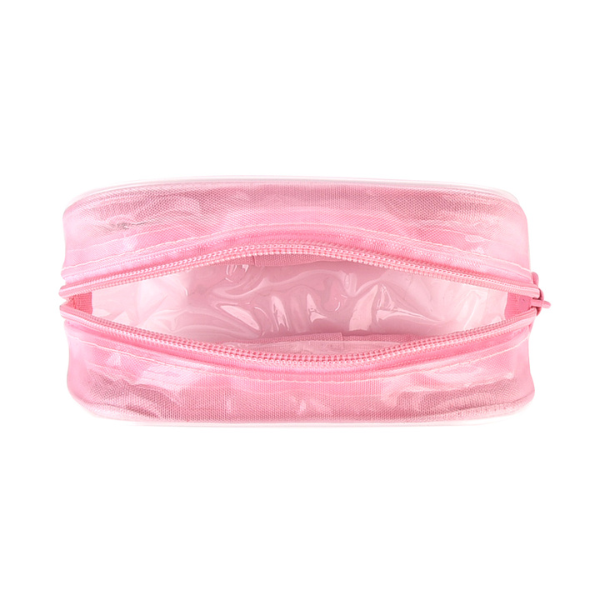 パーラーすずらん堂 コスメポーチ 内側には透明ビニールの裏地付き。