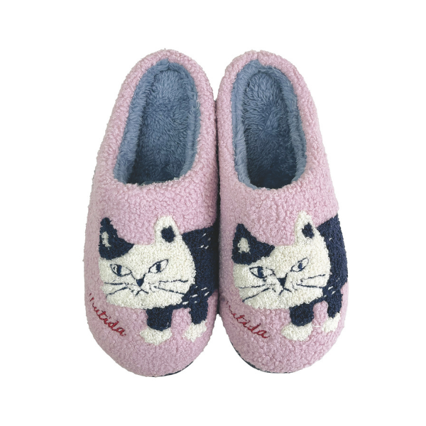 相良刺しゅう ルームシューズ マチルダさん柄パープル