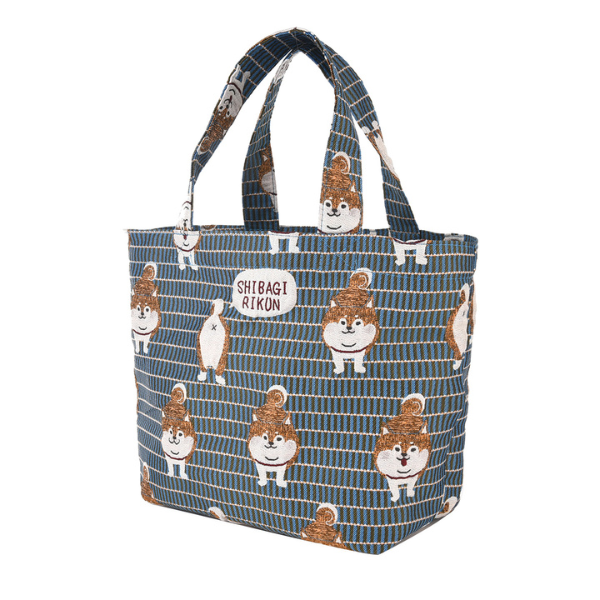 ゴブラン織り 柴尻君柄 ミニバッグ ブルー