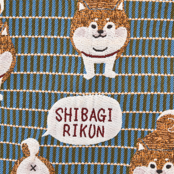 ゴブラン織り 柴尻君柄 ミニバッグ ブルー／丁寧なゴブラン織りで少し張りのある生地。