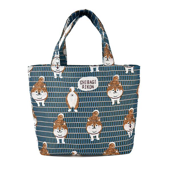 ゴブラン織り 柴尻君柄 ミニバッグ ブルー