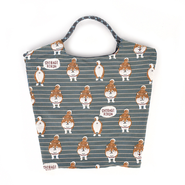 ゴブラン織り 柴尻君柄 パラコードバッグ ブルー