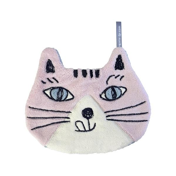 ループ付き ダイカットハンドタオル ミチョロ ピンク