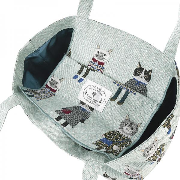 パーラーすずらん堂 ゴブラン織りトートバッグ 蓋になる内ポケット付き。