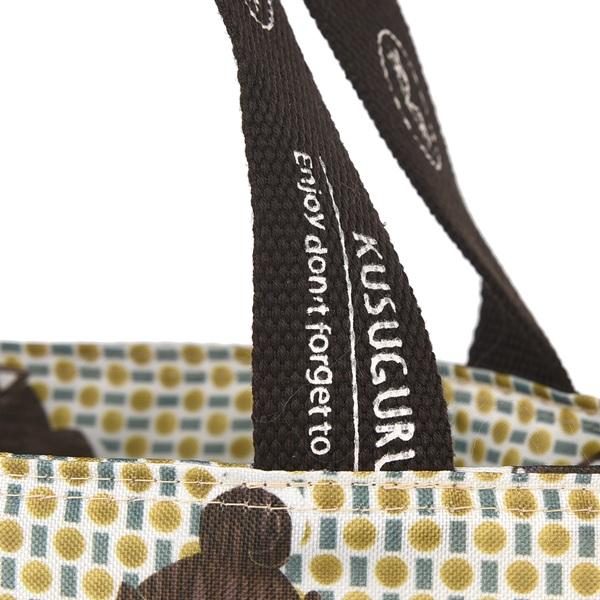 柴尻君　保冷保温　ランチバッグ 取っ手はロゴ入り。