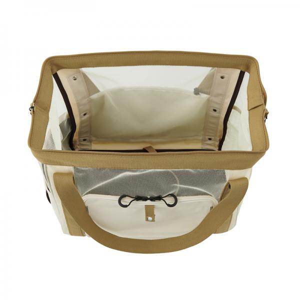 パカット　メッシュキャリーバッグ ベージュ/天面が約45×28㎝と大きく開いて自立するから出し入れらくちん。