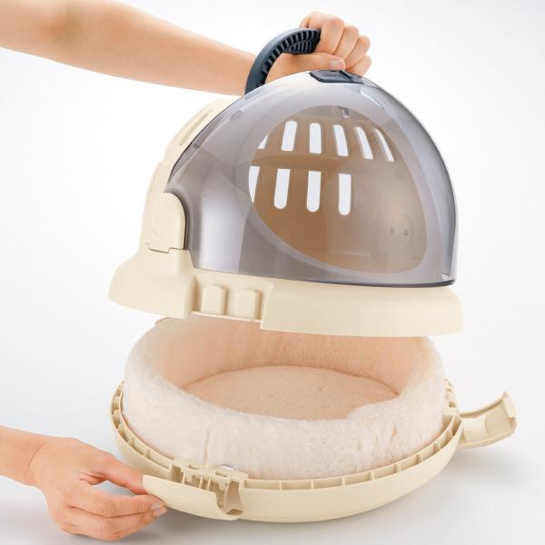 コロル　おでかけネコベッド　 本体は簡単に分解できてお手入れラクチン。