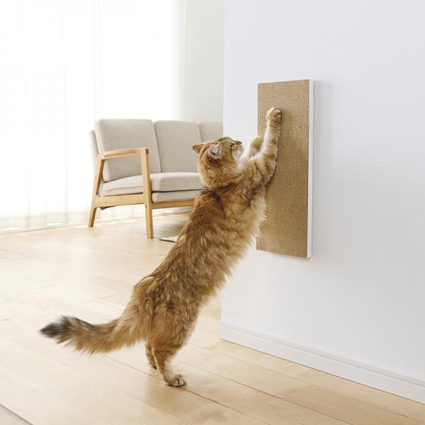 穴あけ不要 壁に貼るだけマグネット爪とぎ ホワイト