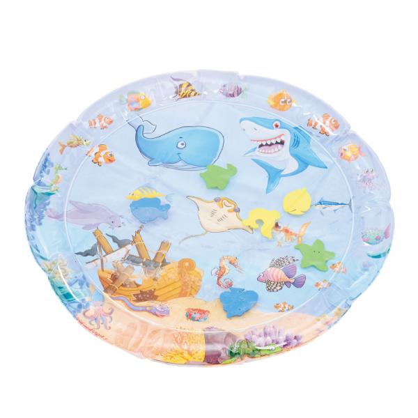 ゆらゆら☆ウォータープレイマット コンパクトに折りたためて収納しやすい。空気入れ付き。