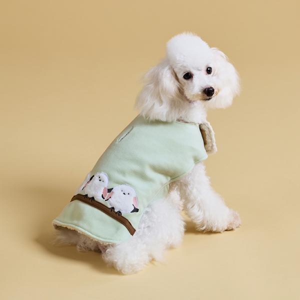 【PEPPY LIFE】26年秋冬　着せるのらくちんウェア（マント型） シマエナガ・3号着用（モデルサイズ：バスト35cm)