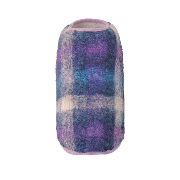 プリントボアベスト　チェック柄 パープル