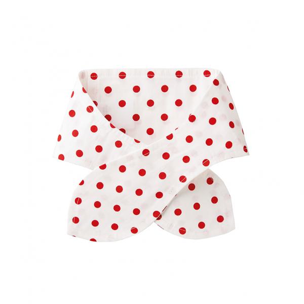 ネッククーラー　コットン 水玉レッド