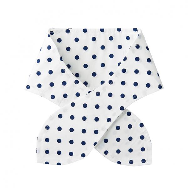 ネッククーラー　コットン 水玉ネイビー