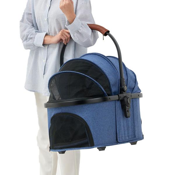 ハクサン　ファーストストローラーＭＩＮＩ バスケット部分を取り外せばキャリーバッグにも。