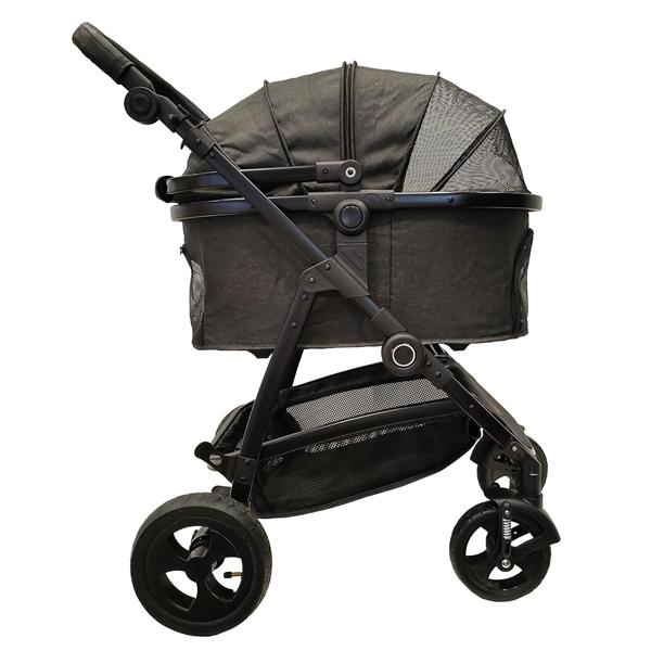 ハクサン ファーストストローラーMINI（ジェルタイヤ） ブラックグレイ×ブラック