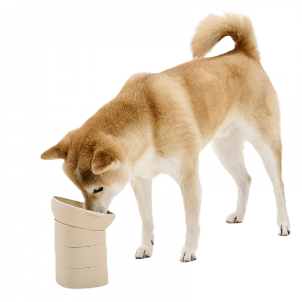 角度を調節できるシリコンフードボール 本体＋追加パーツ・アーモンド