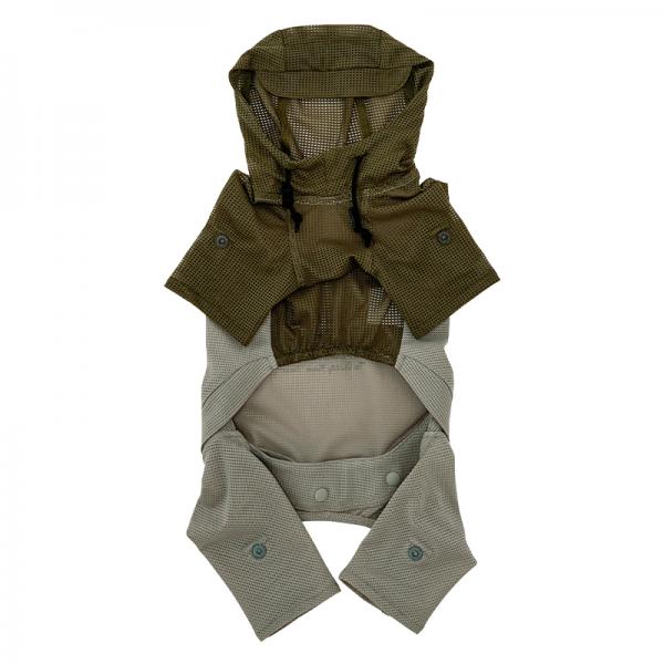 【マンダリンブラザース】インセクトシールドメッシュスーツ カーキ／腹側