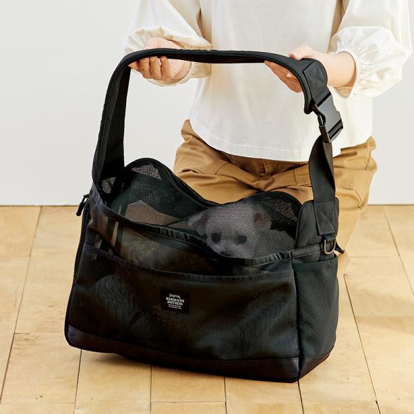 オールメッシュショルダーバッグ ブラック