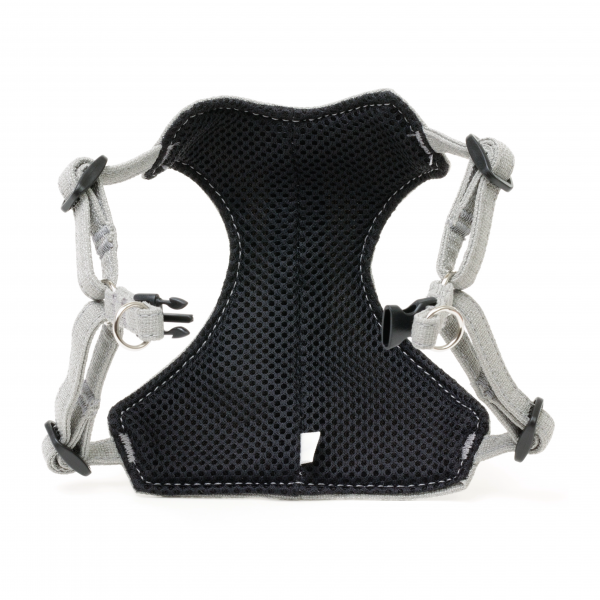 Toto&Pal（トトパル）　ソフトフィットハーネス 裏側はメッシュで肌あたりやさしい（画像はグレー）