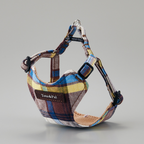 Toto＆Pal（トトパル）　ウォームチェックフィットハーネス ブラウン