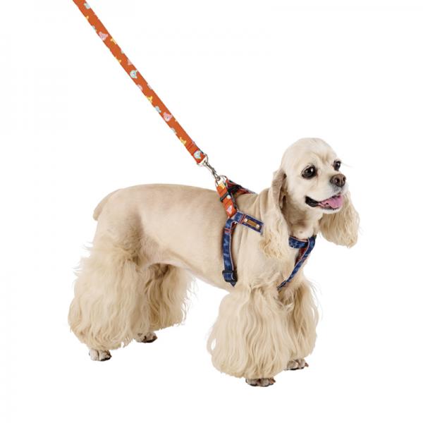 Toto＆Pal（トトパル）デニムハーネス・セミオーダー ベイビーベア・茶・幅1.5cm/リードは別売りでございます。