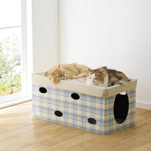 さわやかコットン２階建ハンモックベッド（旧：さわやかマリン２階建ハンモックベッド M・マルチチェック／モデル体重：（左）6.1kg、（右）4.9kg