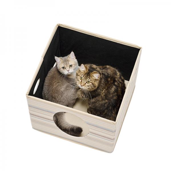 さわやかコットン２階建ハンモックベッド（旧：さわやかマリン２階建ハンモックベッド S・ストライプ／モデル体重：（左）2.5kg、（右）3.3kg