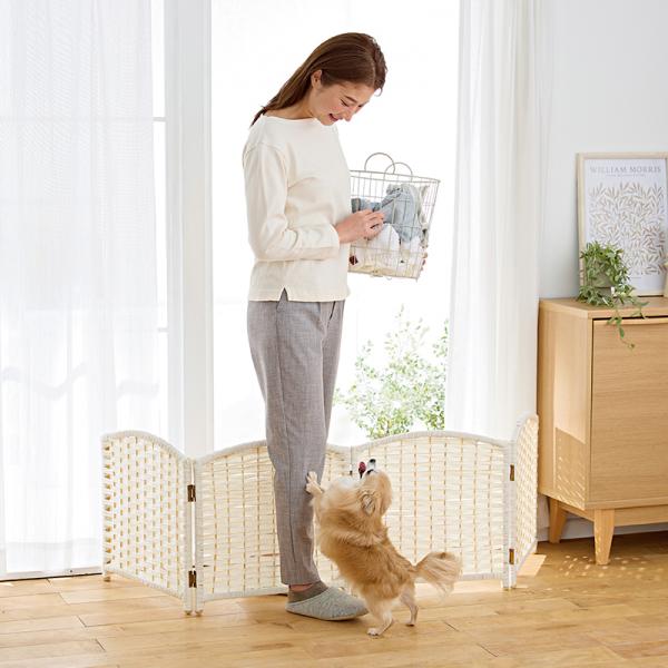 軽量ついたてゲート （ペットゲート 置くだけ） SS・ホワイト