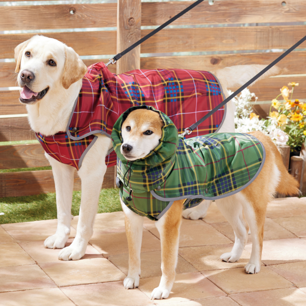 2025年モデル【PEPPY　LIFE】らくちんレインコート レッドチェック/グリーンチェック(※スヌードは別売りです）