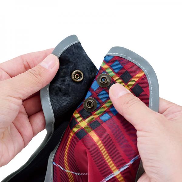 2025年モデル【PEPPY　LIFE】らくちんレインコート スナップボタンでサイズを微調節できます。