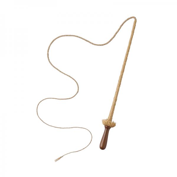 ナチュラルローゼルストリング 超ロング /ハンドルを上下左右にそっと揺らすだけで先に向けて徐々に細くなっている紐がしなやかに動きます。 ※強く振り回さないでください。